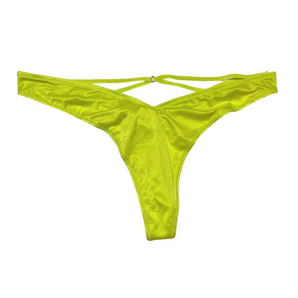 Victoria's Secret Smooth Strappy-Back High-Leg Thong Panty Limelight Size Medium - Picture 1 of 2